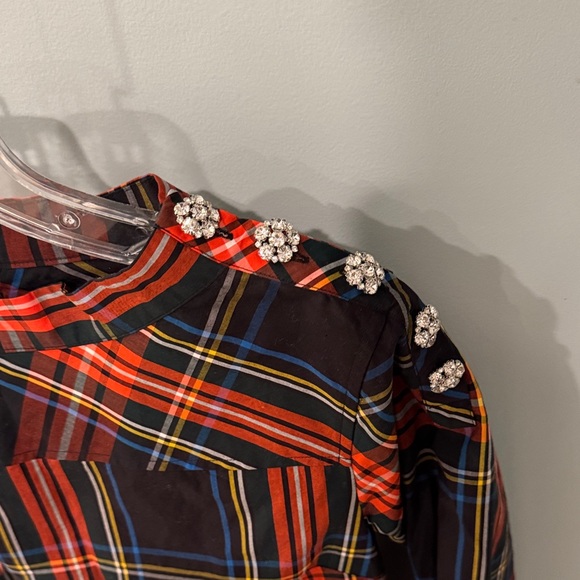 J.Crew Plaid Long Sleeve Top - Picture 2 of 4